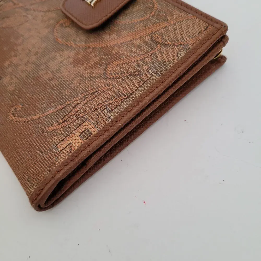 Nina Ricci Brown Wallet Compact Kisslock Bifold Retro Vintage Made Spain Designe
